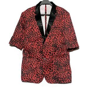 Cloud Style Dinner Jacket Men's Size XXL Red and Black With Lapel New With Tag